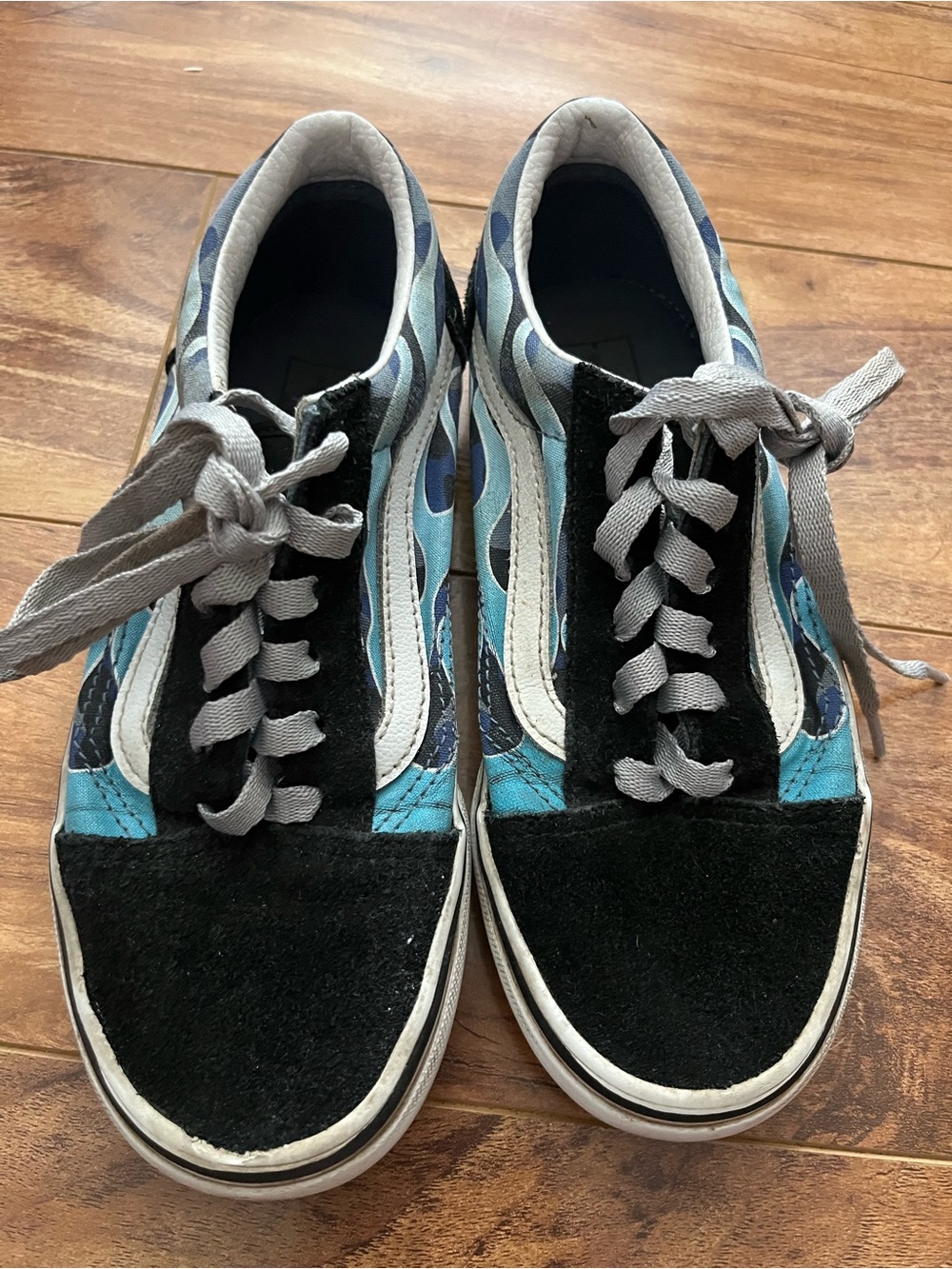 Vans Kids' Old Skool Navy Flame Sneakers (2)